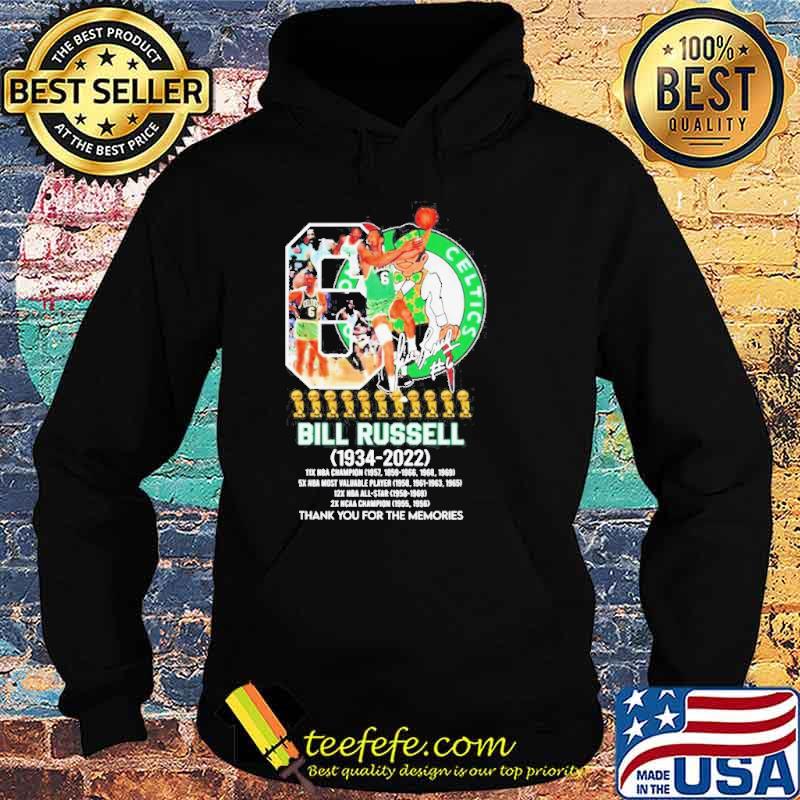 Bill Russell 1934-2022 Boston Celtics Thank You For The Memories signature NBA shirt