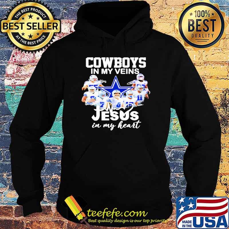 Cowboys in my veins Jesus in my heart signatures sport shirt