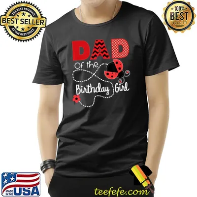 Dad Of The Birthday Girl Ladybug Birthday T-Shirt