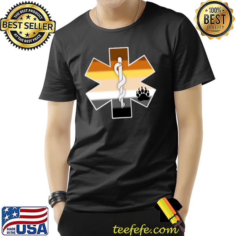 EMS Paramedic Bear Pride Flag Gay Pride Month T-Shirt