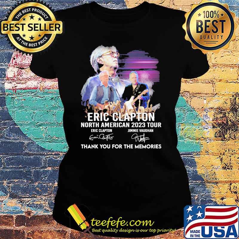 Eric Clapton North America 2023 tour thank you for the memories signature s Ladies tee Eric Clapton North America 2023 tour thank you for the memories signature s Ladies tee