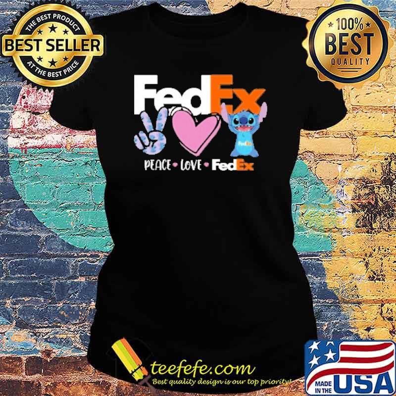 FedEx peace love stitch s Ladies tee FedEx peace love stitch s Ladies tee