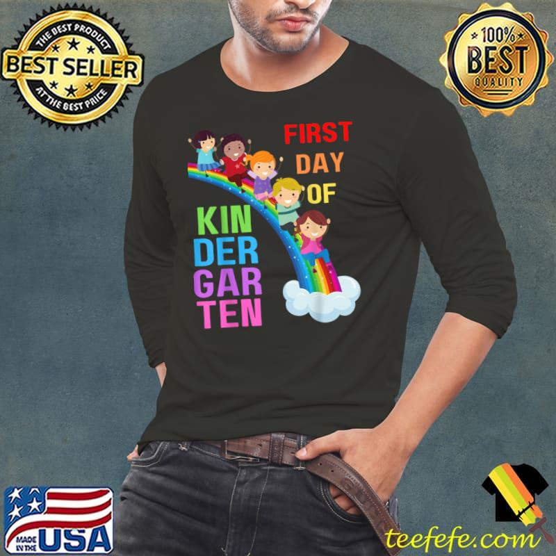 First Day Of Kindergarten 1st Day Of School Rainbow Childrens T-Shirt Long Sleeve Tee First Day Of Kindergarten 1st Day Of School Rainbow Childrens T-Shirt Long Sleeve Tee