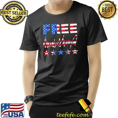Free Donald Trump signature America flag shirt