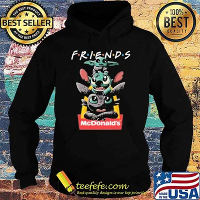 Friends MCDONALD'S baby yoda stitch toothless shirt