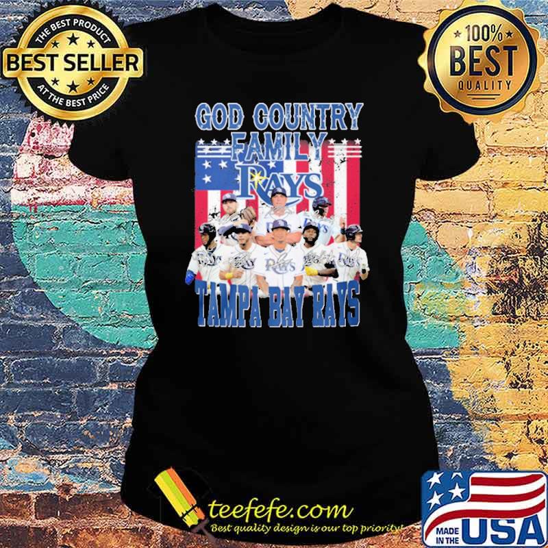 God country family Tampa Bay rays signatures America flag s Ladies tee God country family Tampa Bay rays signatures America flag s Ladies tee