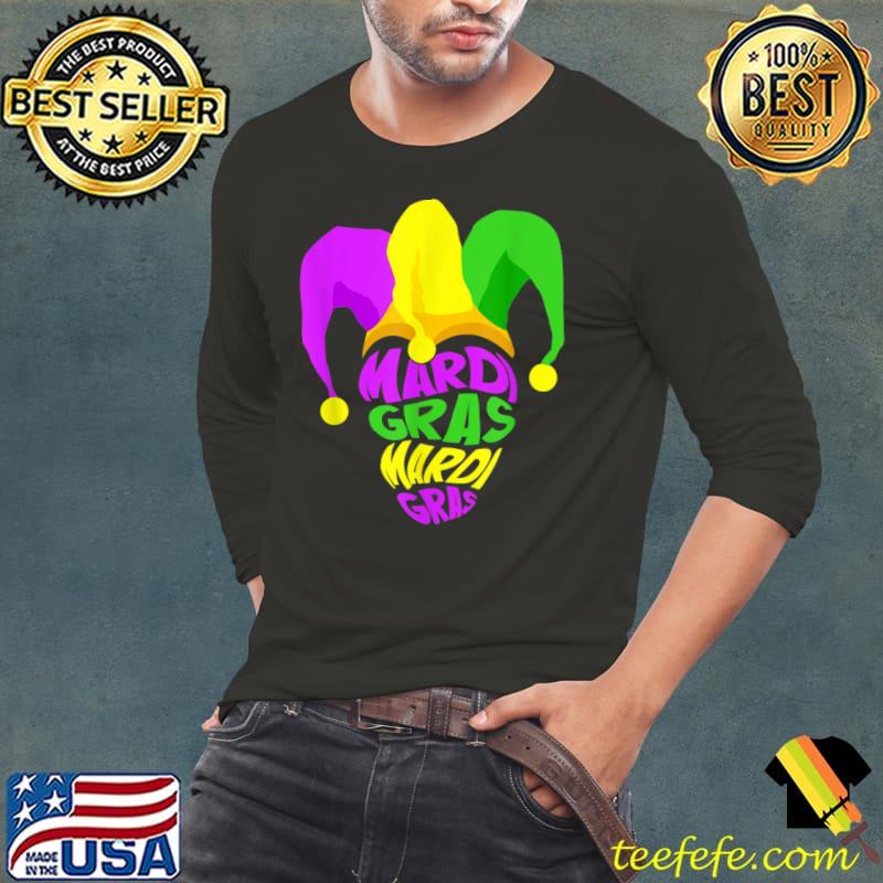 Happy Mardi Gras Day Party Hat T-Shirt Long Sleeve Tee Happy Mardi Gras Day Party Hat T-Shirt Long Sleeve Tee