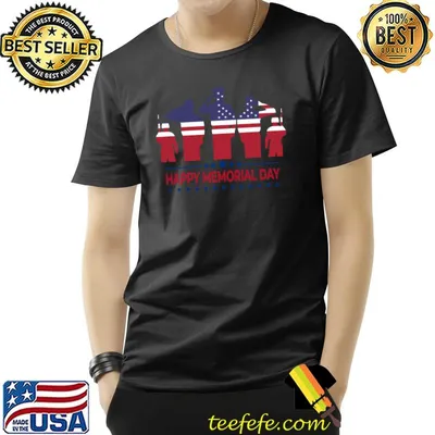 Happy Memorial Day Soldiers Stars American Flag T-Shirt