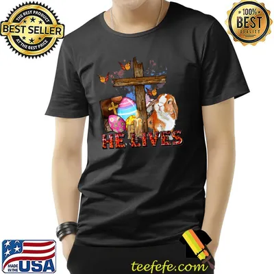 He Lives Cross Jesus Religious Easter Day Christians Lover T-Shirt