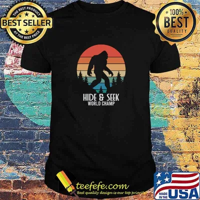 Hide And Seek World Champ Forest Bigfoot Vintage Sunset T-Shirt