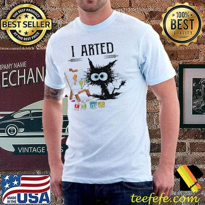 I arted black cat draw shirt