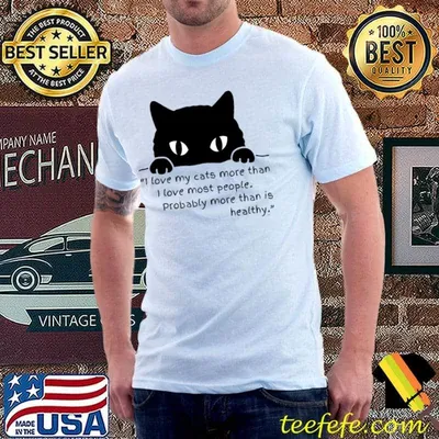 I love my cats more than most people probably more than healthy T-Shirt