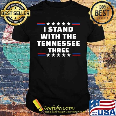 I Stand With The Tennessee Three Stars Line Red And Blue Political T-Shirt