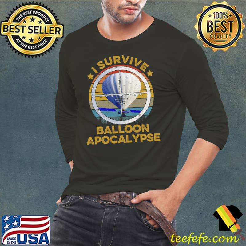 I Survive Balloon Apocalypse Stars Vintage Sunset T-Shirt