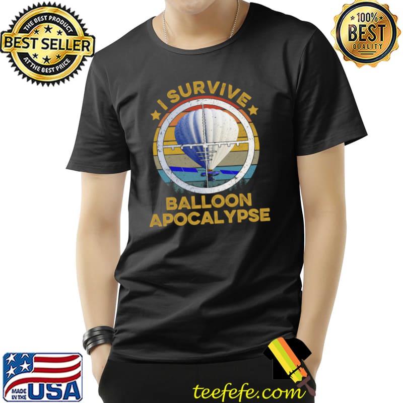 I Survive Balloon Apocalypse Stars Vintage Sunset T-Shirt Unisex I Survive Balloon Apocalypse Stars Vintage Sunset T-Shirt Unisex