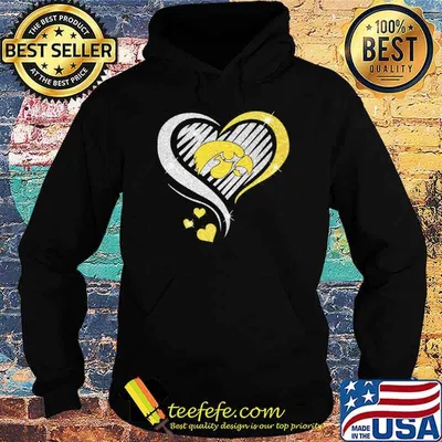 Iowa Hawkeye love heart diamond shirt