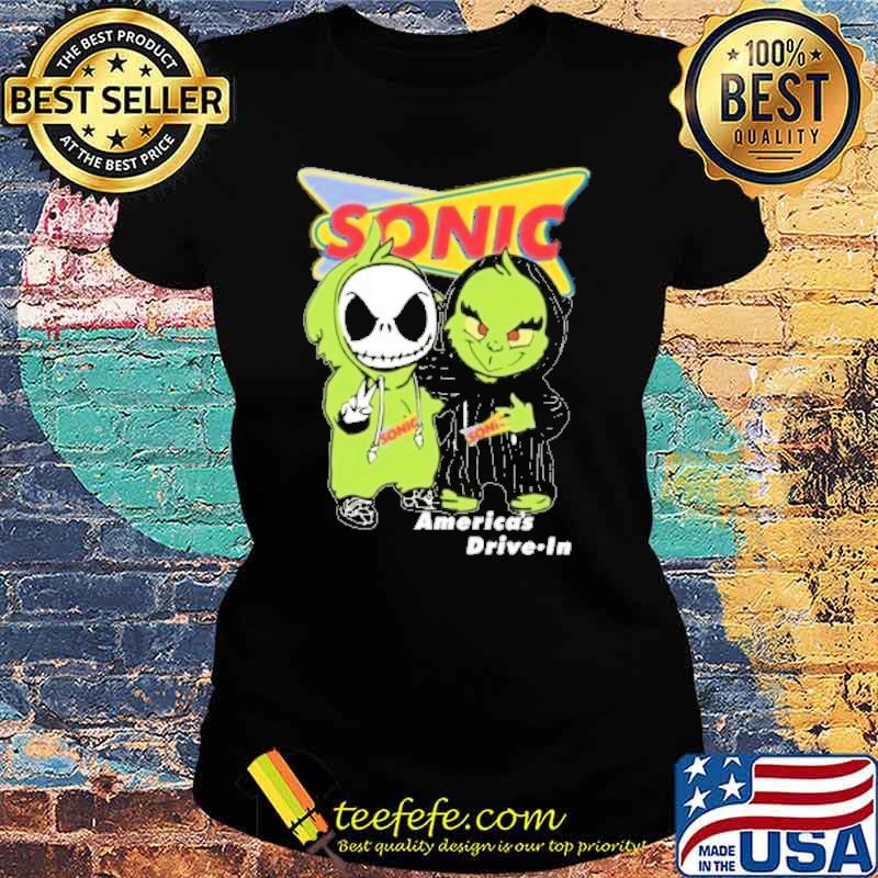 Jack Skellington and grinch Sonic America's Drive in s Ladies tee Jack Skellington and grinch Sonic America's Drive in s Ladies tee