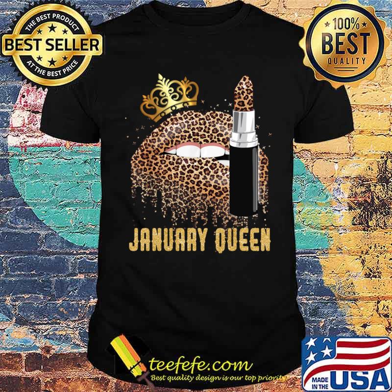 January Queen Leopard Lips Crown January Queen T-Shirt Unisex January Queen Leopard Lips Crown January Queen T-Shirt Unisex