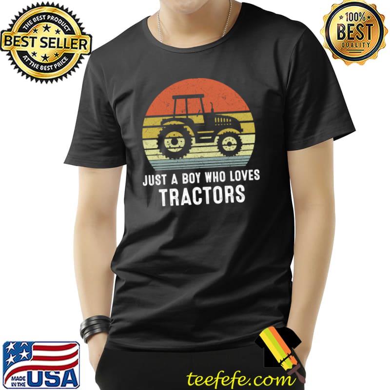 Just A Boy Who Loves Tractors Vintage T-Shirt