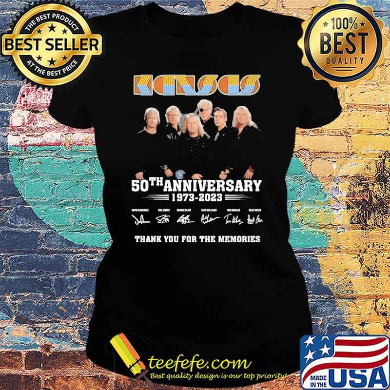 Kansas 50th anniversary 1973-2023 thank you for the memories signatures s Ladies tee Kansas 50th anniversary 1973-2023 thank you for the memories signatures s Ladies tee