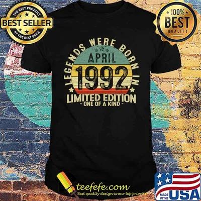 Legends Were Born April 1992 Birthday Indian Actors Vintage T-Shirt