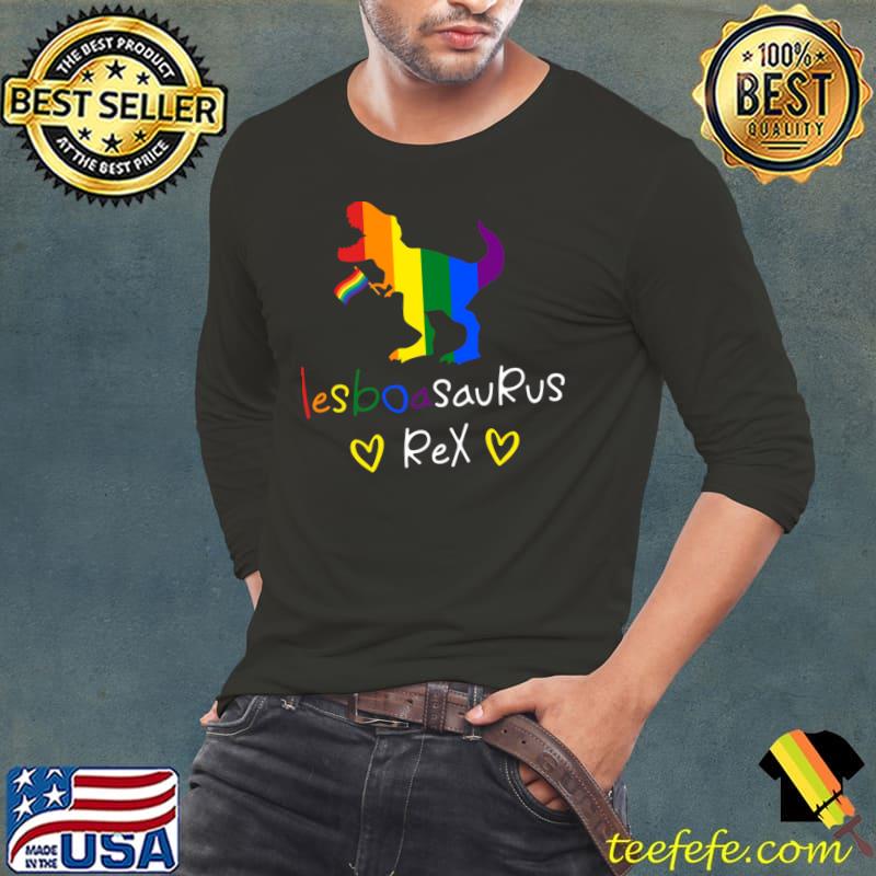 Lesboasaurus Rex Dinosaur Lgbt Flag T-Shirt Long Sleeve Tee Lesboasaurus Rex Dinosaur Lgbt Flag T-Shirt Long Sleeve Tee