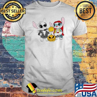 Lilo And Stitch Nightmare Before Christmas pumkin halloween shirt