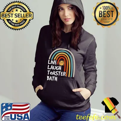 Live Laugh Toaster Bath Playful Sun Rainbow Retro T-Shirt