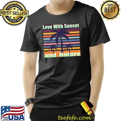Love with sunset and nature palms tree vintage T-Shirt