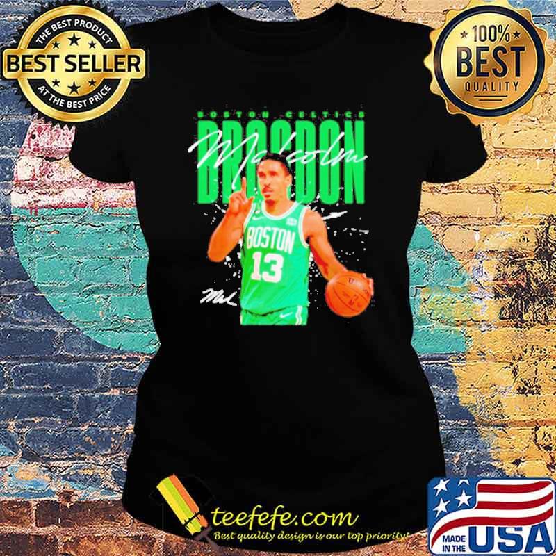 Malcolm Brogdon Boston Celtics signature basketball s Ladies tee Malcolm Brogdon Boston Celtics signature basketball s Ladies tee