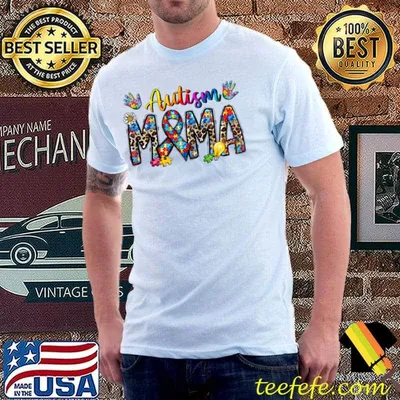 Mama Autism Supporters Proud Leopard Tye Die Colors T-Shirt