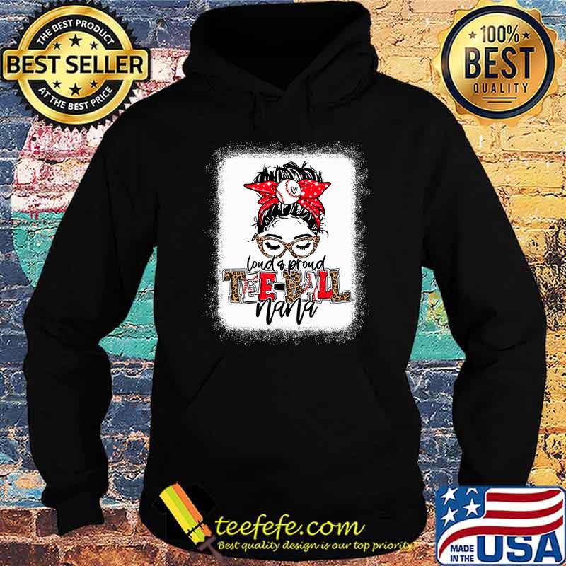 Messy Bun Nana Leopard Loud And Proud Tee Ball Nana T-Shirt