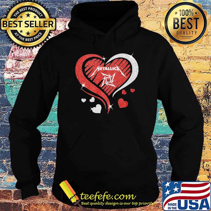 Metallic heart diamond shirt