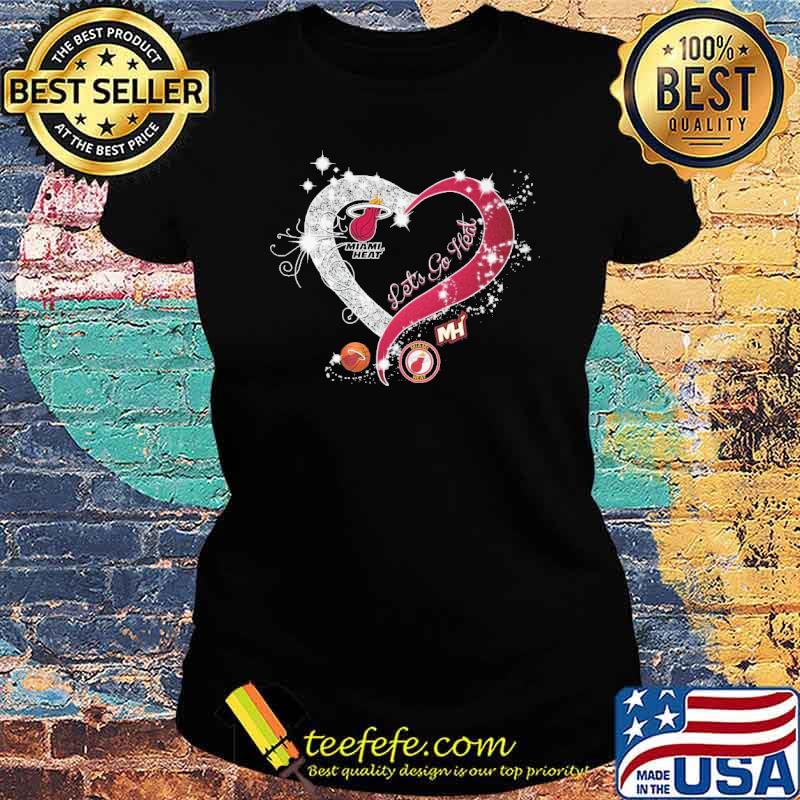 Miami heat let's go heat diamond heart s Ladies tee Miami heat let's go heat diamond heart s Ladies tee