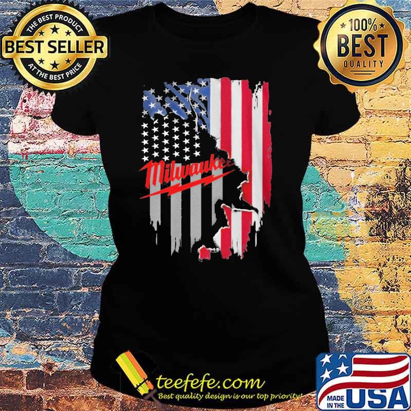 Milwaukee America flag s Ladies tee Milwaukee America flag s Ladies tee