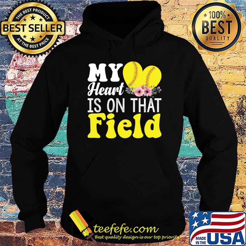 My Heart Is On That Field Basketball Flowers Lover Sport T-Shirt