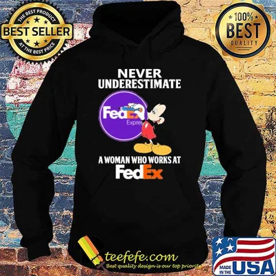 Never underestimate FedEx express a woman who works at FedEx Mickey mouse draw shirt