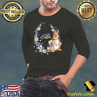 Pastel Blue and Brown Watercolor Illustrated Flowers T-Shirt