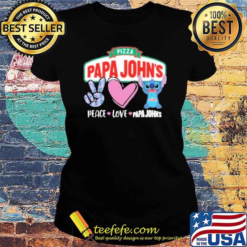 Pizza papa john's stitch peace love s Ladies tee Pizza papa john's stitch peace love s Ladies tee