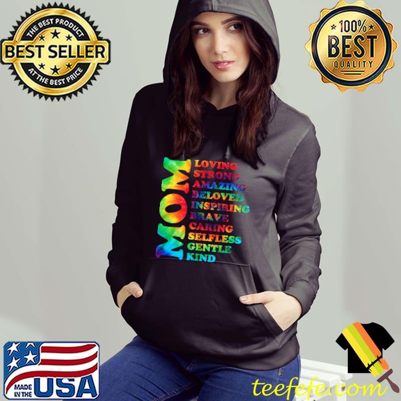 Proud Mom Quote Mother Pride Strong Amazing Beloved Brave Tye Die Quote T-Shirt