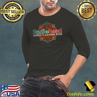 Radiohead Music & Coffee Time Flowers Retro T-Shirt
