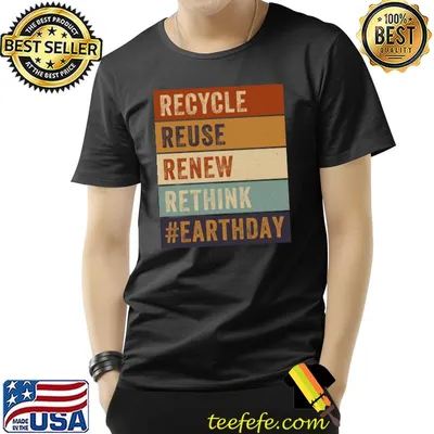 Recycle Reuse Renew Rethink Earthday Retro Crisis Environmental Activism T-Shirt