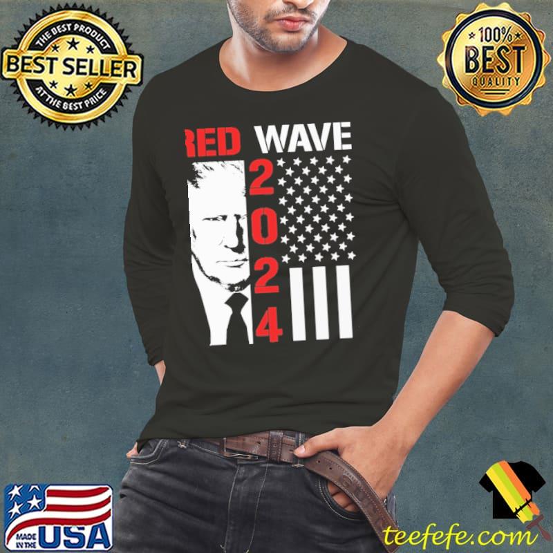 Red wave 2024 Donald Trump America flag shirt Teefefe Premium ™ LLC