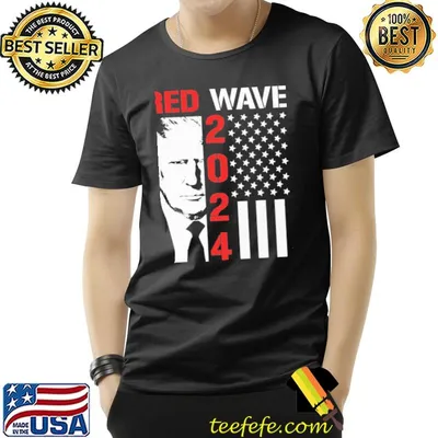 Red wave 2024 Donald Trump America flag shirt