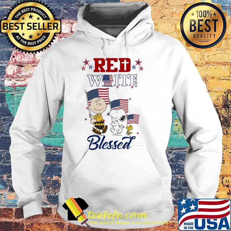 Red white blessed snoopy charlie brown woodstock America flag s Hoodie Red white blessed snoopy charlie brown woodstock America flag s Hoodie