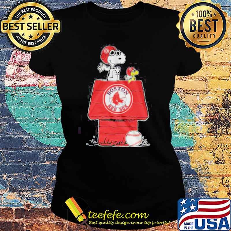 Snoopy Woodstock Boston Red Sox baseball sport s Ladies tee Snoopy Woodstock Boston Red Sox baseball sport s Ladies tee