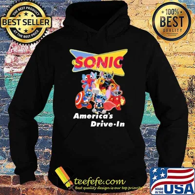 Spiderman Captain America Thor marvel Sonic America's drive in stitch shirt