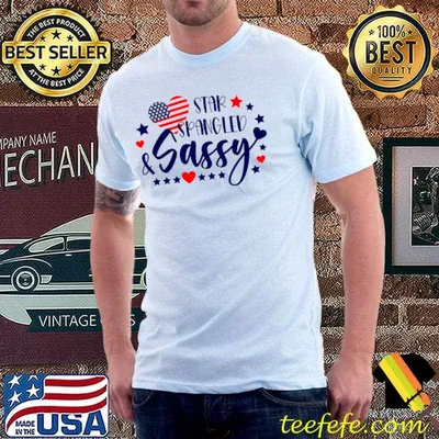 Star Spangled And Sassy Hearts Stars American Flag Political T-Shirt