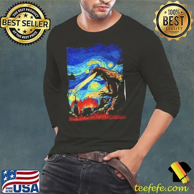 Starry God gorilla city van gogh shirt