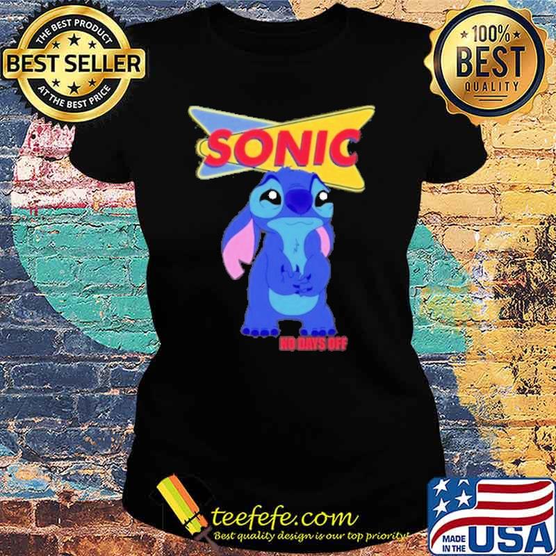 Stitch sonic no days off s Ladies tee Stitch sonic no days off s Ladies tee